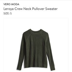 Vero Moda-Crew Neck Pullover Sweater-Dark Green